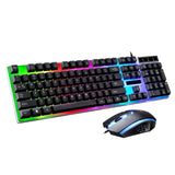 OMESHIN LED Rainbow Color Backlight Gaming Game USB Wired Keyboard Mouse