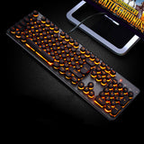 Backlit Gaming Keyboard Steampunk Retro Round/Square