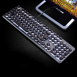 Backlit Gaming Keyboard Steampunk Retro Round/Square